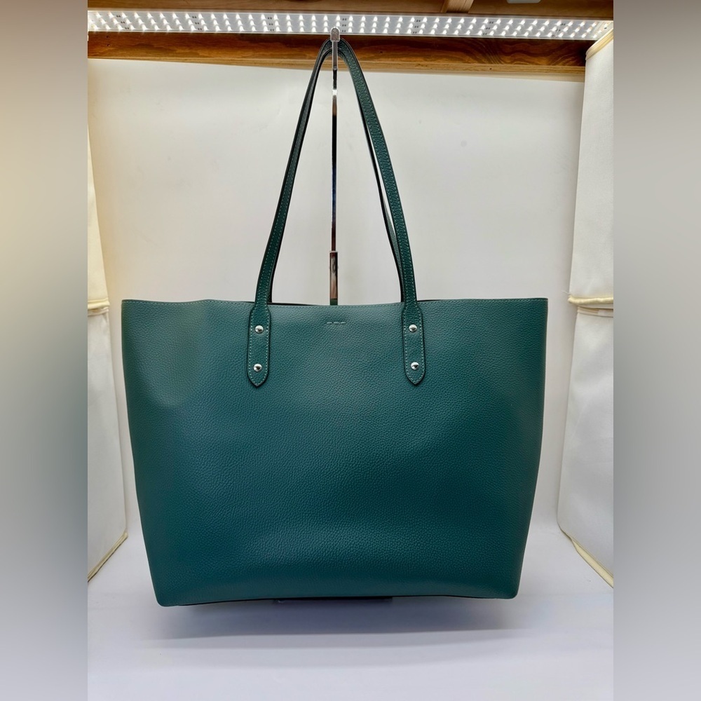 Coach City Zip Tote Handbag Dark Turquoise Leather Women's Bag 72673 - Picture 2 of 12